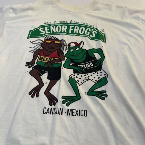 Carlos ‘n Charlie’s Clothesline Senor Frogs VTG Y2K Single Stitch T-Shirt Large - Picture 2 of 8